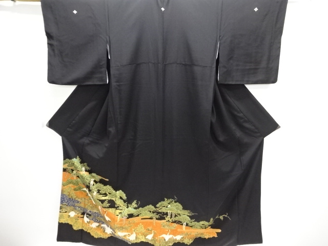 JAPANESE KIMONO / TOMESODE / PINE & CRANES